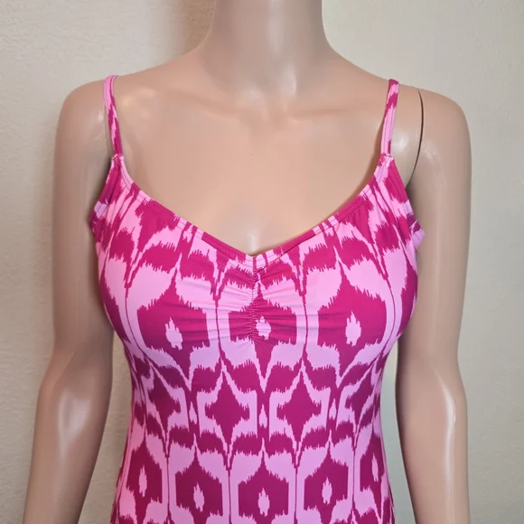 LOFT Beach Women's $99 Cinched Front One Piece Swimsuit Pink  size Medium - Picture 6 of 10
